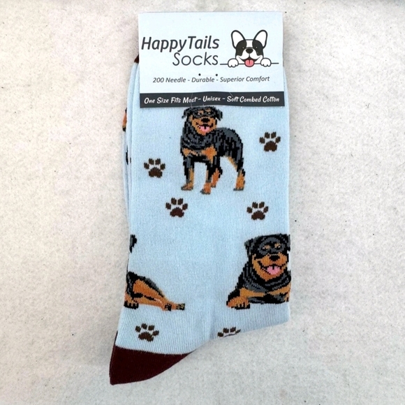 Happy Socks Light Blue Rottweiler Patterned Socks - Picture 1 of 3